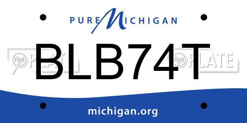 BLB74T Michigan License Plate