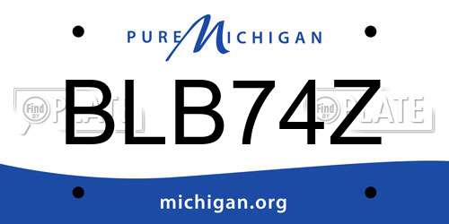 BLB74Z Michigan License Plate