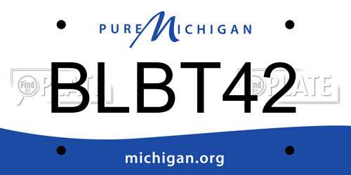 BLBT42 Michigan License Plate
