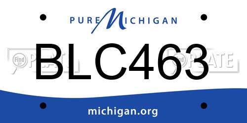 BLC463 Michigan License Plate