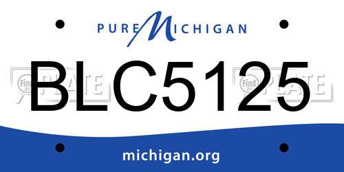 BLC5125 Michigan License Plate