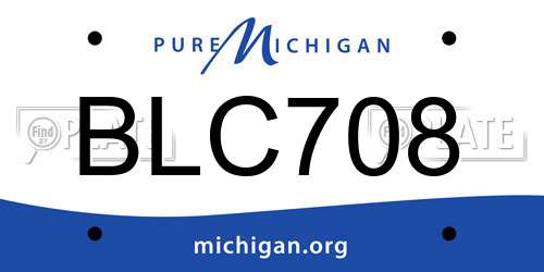 BLC708 Michigan License Plate