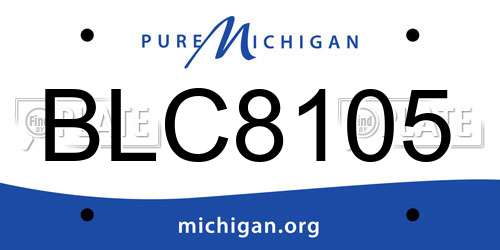 BLC8105 Michigan License Plate
