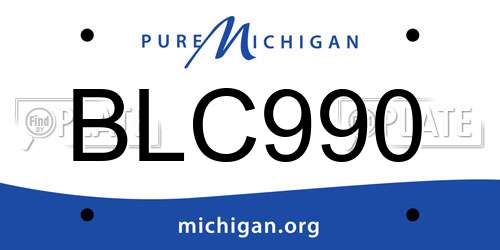 BLC990 Michigan License Plate