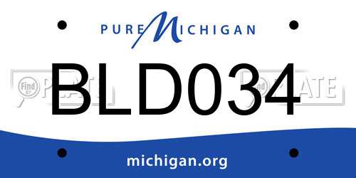 BLD034 Michigan License Plate