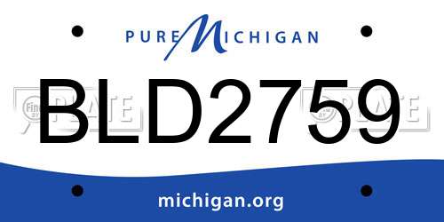 BLD2759 Michigan License Plate