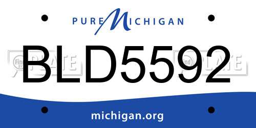 BLD5592 Michigan License Plate