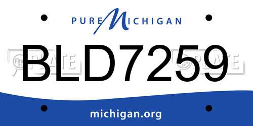 BLD7259 Michigan License Plate