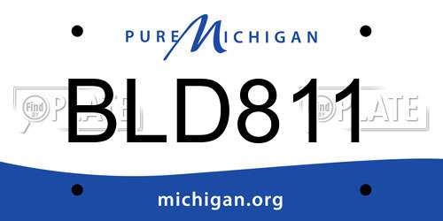 BLD811 Michigan License Plate
