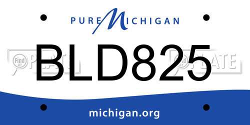 BLD825 Michigan License Plate