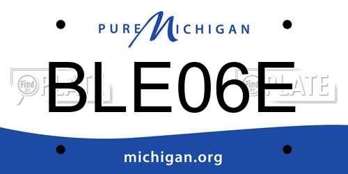 BLE06E Michigan License Plate