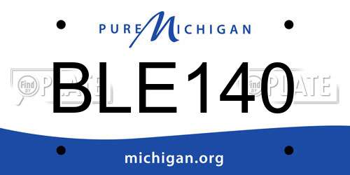 BLE140 Michigan License Plate