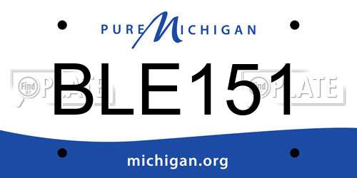 BLE151 Michigan License Plate