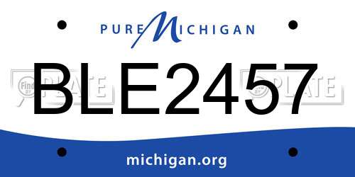 BLE2457 Michigan License Plate