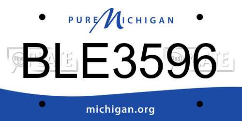 BLE3596 Michigan License Plate