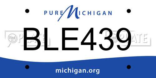 BLE439 Michigan License Plate