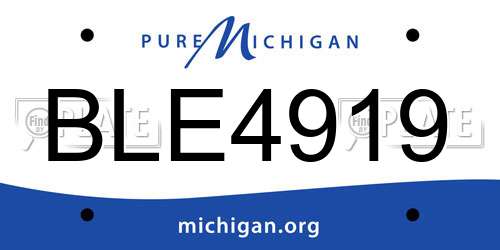 BLE4919 Michigan License Plate