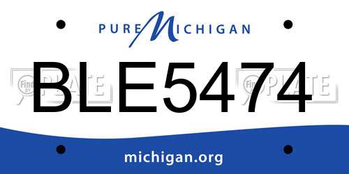 BLE5474 Michigan License Plate