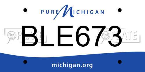 BLE673 Michigan License Plate