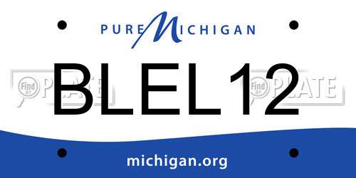 BLEL12 Michigan License Plate