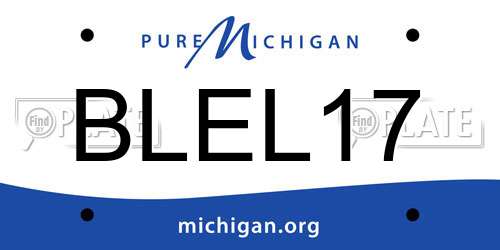 BLEL17 Michigan License Plate