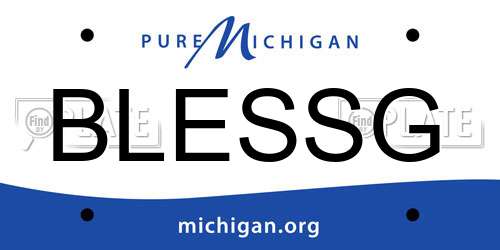 BLESSG Michigan License Plate