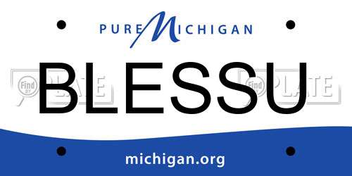 BLESSU Michigan License Plate