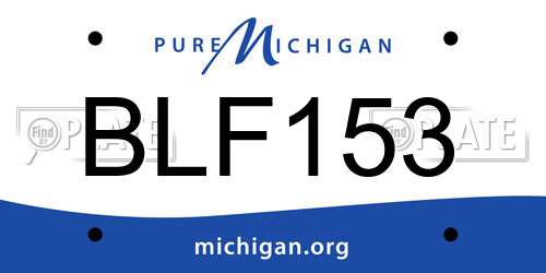 BLF153 Michigan License Plate