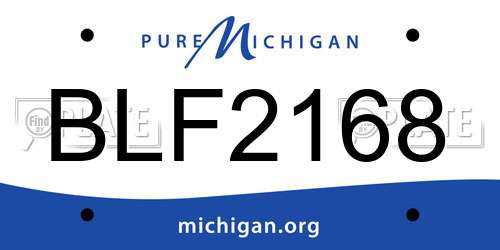 BLF2168 Michigan License Plate