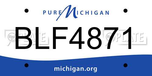 BLF4871 Michigan License Plate