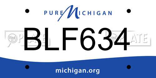 BLF634 Michigan License Plate