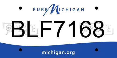 BLF7168 Michigan License Plate