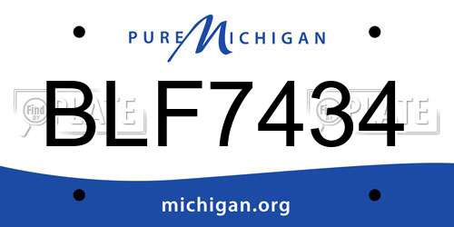 BLF7434 Michigan License Plate