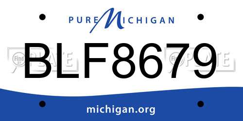 BLF8679 Michigan License Plate