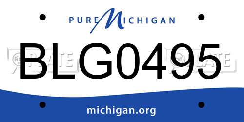 BLG0495 Michigan License Plate