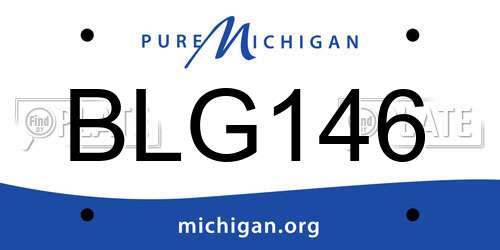 BLG146 Michigan License Plate