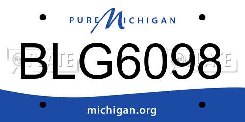 BLG6098 Michigan License Plate