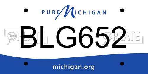 BLG652 Michigan License Plate