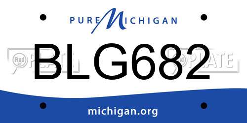BLG682 Michigan License Plate