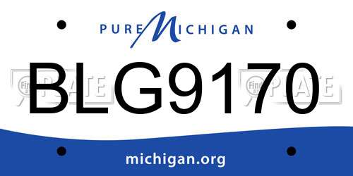 BLG9170 Michigan License Plate