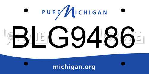 BLG9486 Michigan License Plate