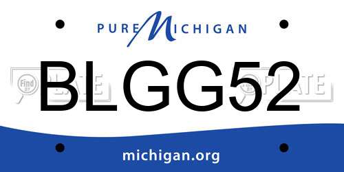 BLGG52 Michigan License Plate