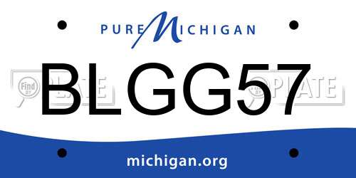 BLGG57 Michigan License Plate