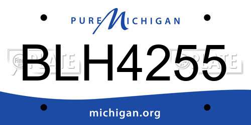 BLH4255 Michigan License Plate