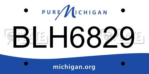 BLH6829 Michigan License Plate