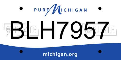 BLH7957 Michigan License Plate