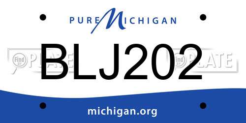 BLJ202 Michigan License Plate