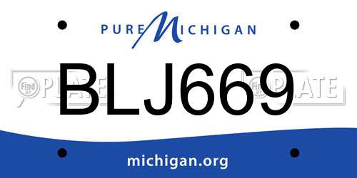 BLJ669 Michigan License Plate