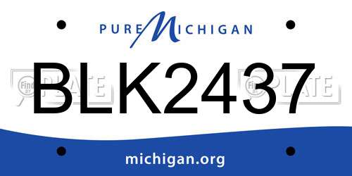 BLK2437 Michigan License Plate