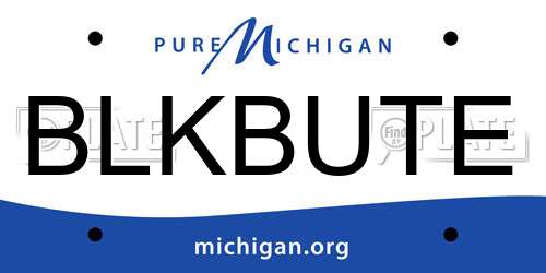 BLKBUTE Michigan License Plate